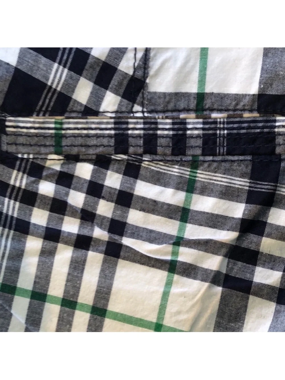 NWT Smart Set plaid print navy white green golf athleisure Bermuda short size 7 - Picture 7 of 15